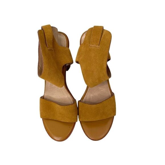 Joie suede mustard yellow ankle strap heels sandals Size 39.5 - Picture 3 of 9